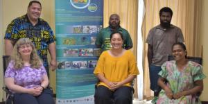 Officials from the Vanuatu Meteorology and Geohazards Department and SPREP Officers