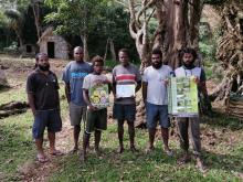 Awareness team members with community memebrs in Tanna