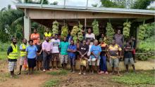 Etas community members donating bananas to TC Harold victims