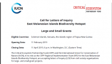 Critical Ecosystem Partnership Fund Call of Proposals 2019